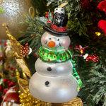 Снеговик в стразах с птицей 11 см [ NB0912 ]