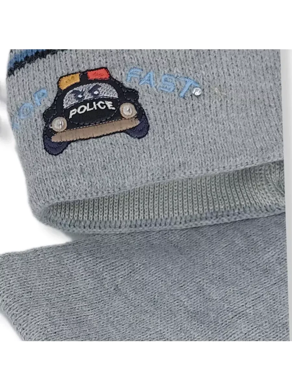 Детская шапка с шарфом для мальчика на весну и осень