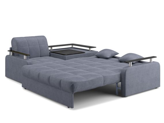 Диван угловой с Баром Денвер 1,2 - Velutto 32 серый/  коричневая накладка