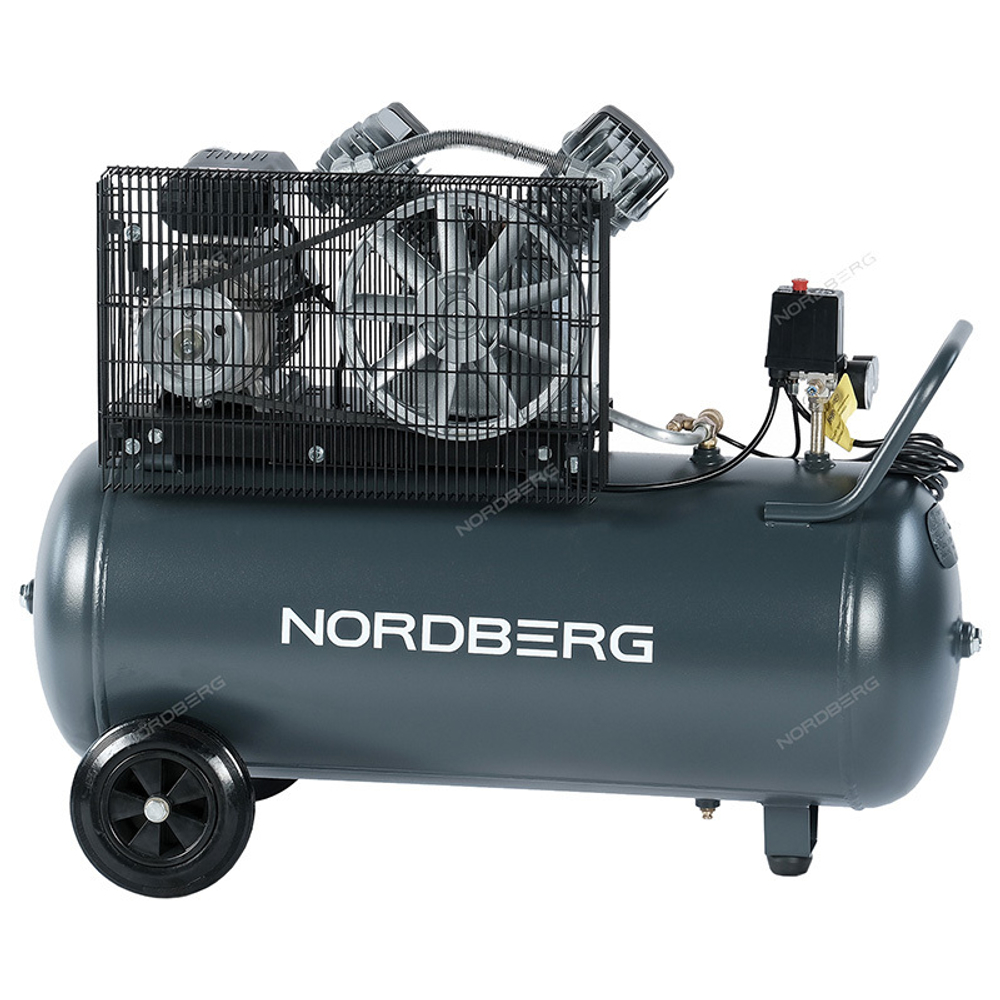 NORDBERG (NCP100/420A) Компрессор поршневой с ременной передачей 220В, ресивер 100л, 420л/мин
