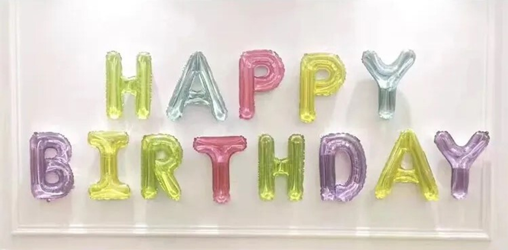 Набор букв Нappy Вirthday "Кристалл мультицвет" 41 см
