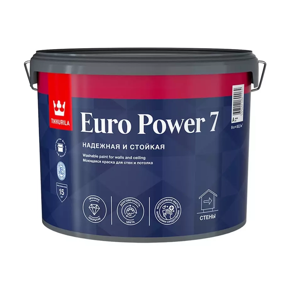 Краска моющаяся для стен и потолка TIKKURILA EURO POWER 7