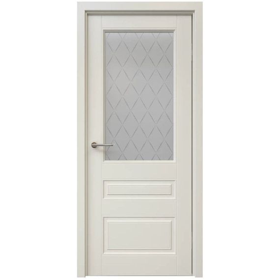 Фото межкомнатная дверь эмаль Albero Классика 3 латте остеклённая