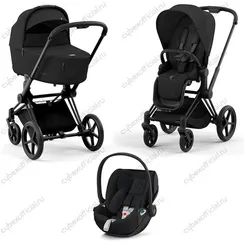 Детская коляска Cybex Priam IV 3 в 1 Sepia Black
