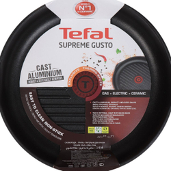 Сковорода-гриль алюминий, 26 см, антиприг, Tefal, Supreme Gusto, H1184074