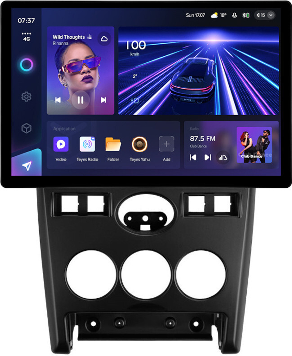 Магнитола для Lada Priora 2007-2013 (рамка черная) - Teyes CC3-2K монитор 13", QLED+2K, Android 10, ТОП процессор, 4G SIM-слот, CarPlay
