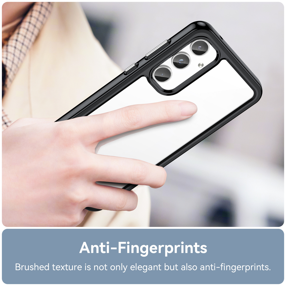 Чехол с усиленными боковыми рамками черного цвета для Samsung Galaxy A55, мягкий отклик кнопок