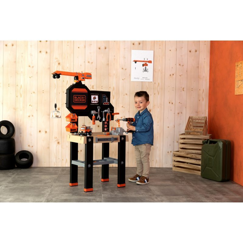 Smoby - Мастерская Black &amp; Decker с краном и инструментами + 94 аксессуара 360731