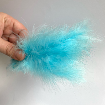 Перья марабу голубые 2 сорт 15 шт.