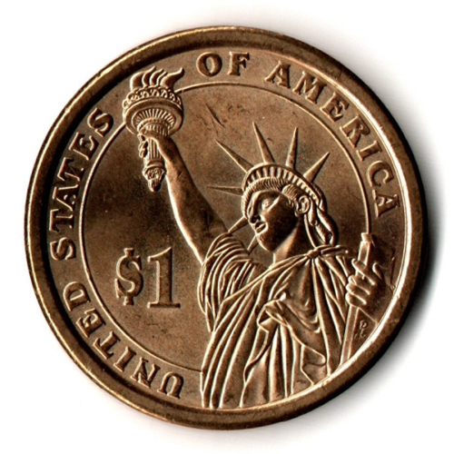 Монета США - 1 доллар 2011 год - 19-й президент США Резерфорд Бёрчард Хейс