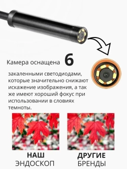 Видеоэндоскоп для смартфона, microUSB, USB 1 метр
