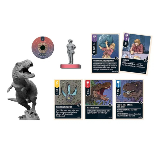 Настольная игра Unmatched. Jurassic Park. Dr. Sattler vs T. Rex + русские правила