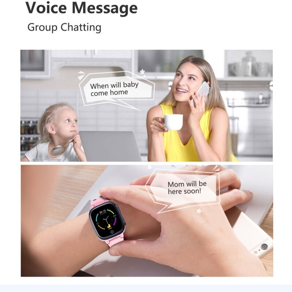 Детские умные часы Smart Baby Watch LT-25 4G Wi-Fi, розовый