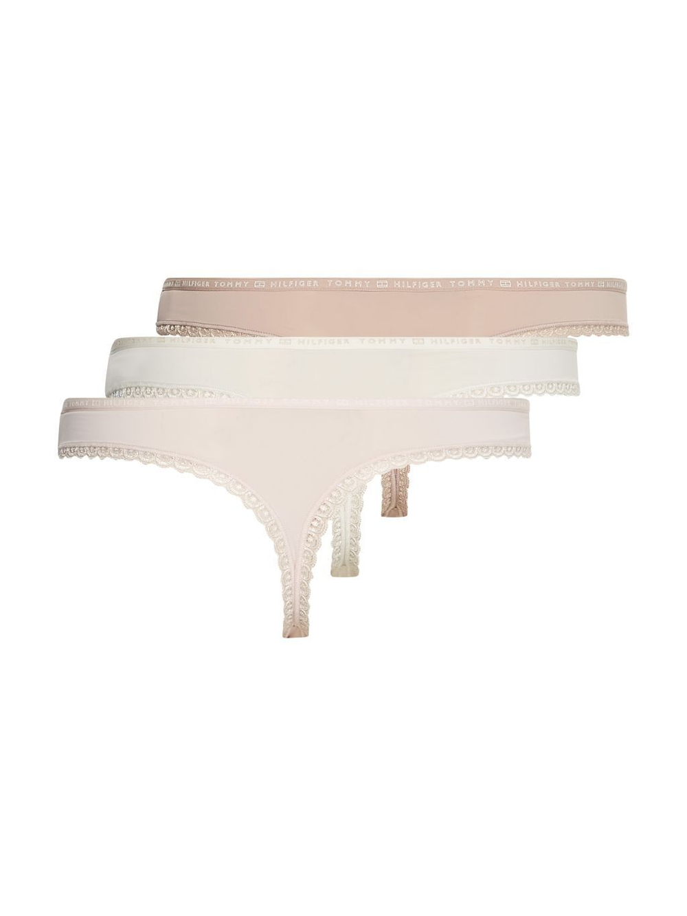 Majtki Tommy Hilfiger Thong 3P - Бежевый