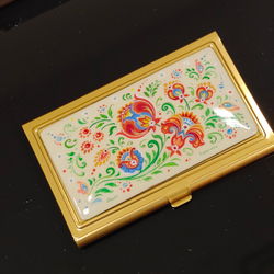 Визитница "Русские узоры" №2 (роспись Палех)