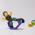 Вальдорфская кукла "Папа браун с темными волосами", 14 см