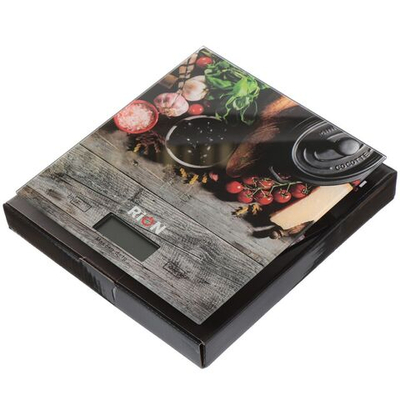 Весы кухонные электронные, стекло, Rion, Кухня, платформа, точность 1 г, до 5 кг, LCD-дисплей, PT-893