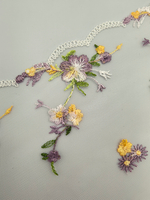 Вышивка на сетке белый/мультиколор К815 правая (15 см)