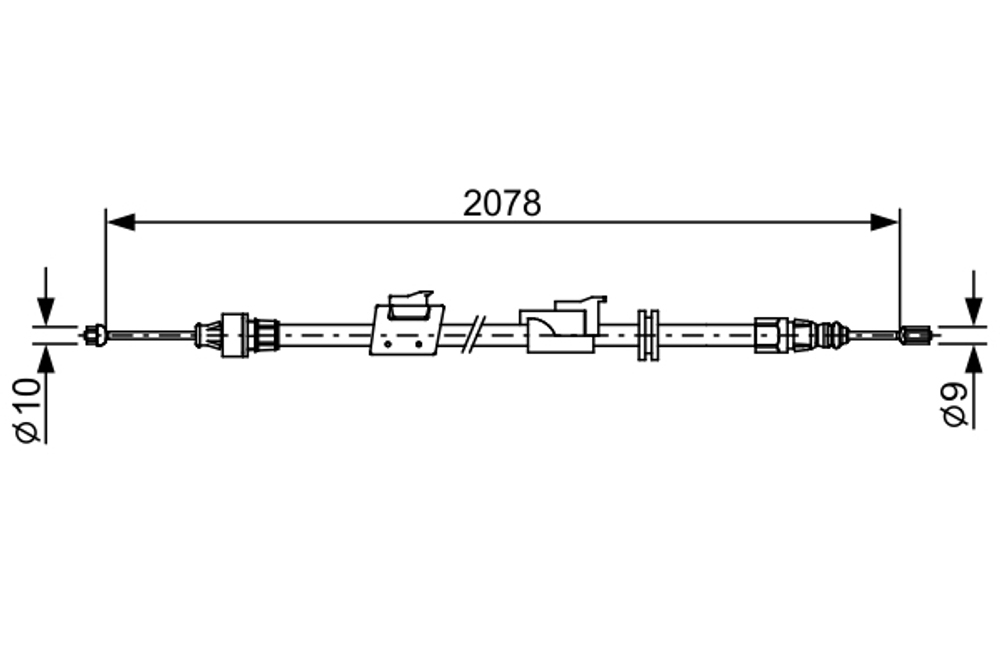 BOSCH - 1987482706-BOC - Cable Pull, parking brake - Povrat artikla narucenog iz Njemacke nije moguc.