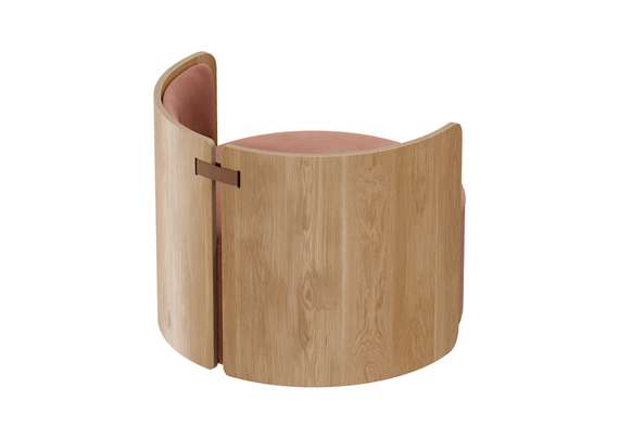 Кресло крутящееся Lagom 800 (сиена FiberGuard, натуральный дуб)