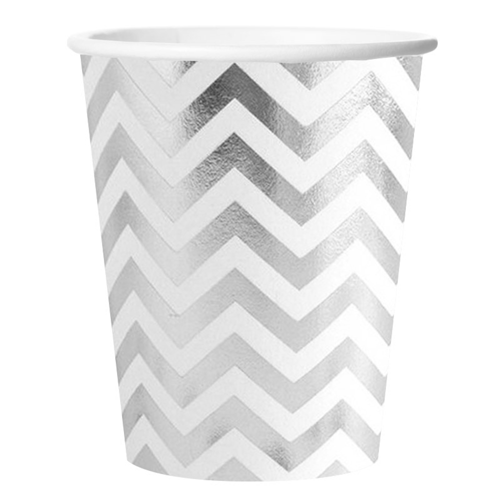 Стаканы Зигзаг Мелкий Серебро 6шт.