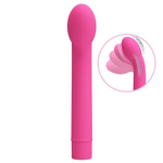 Розовый вибратор с увеличенной головкой Logan - 16,6 см.