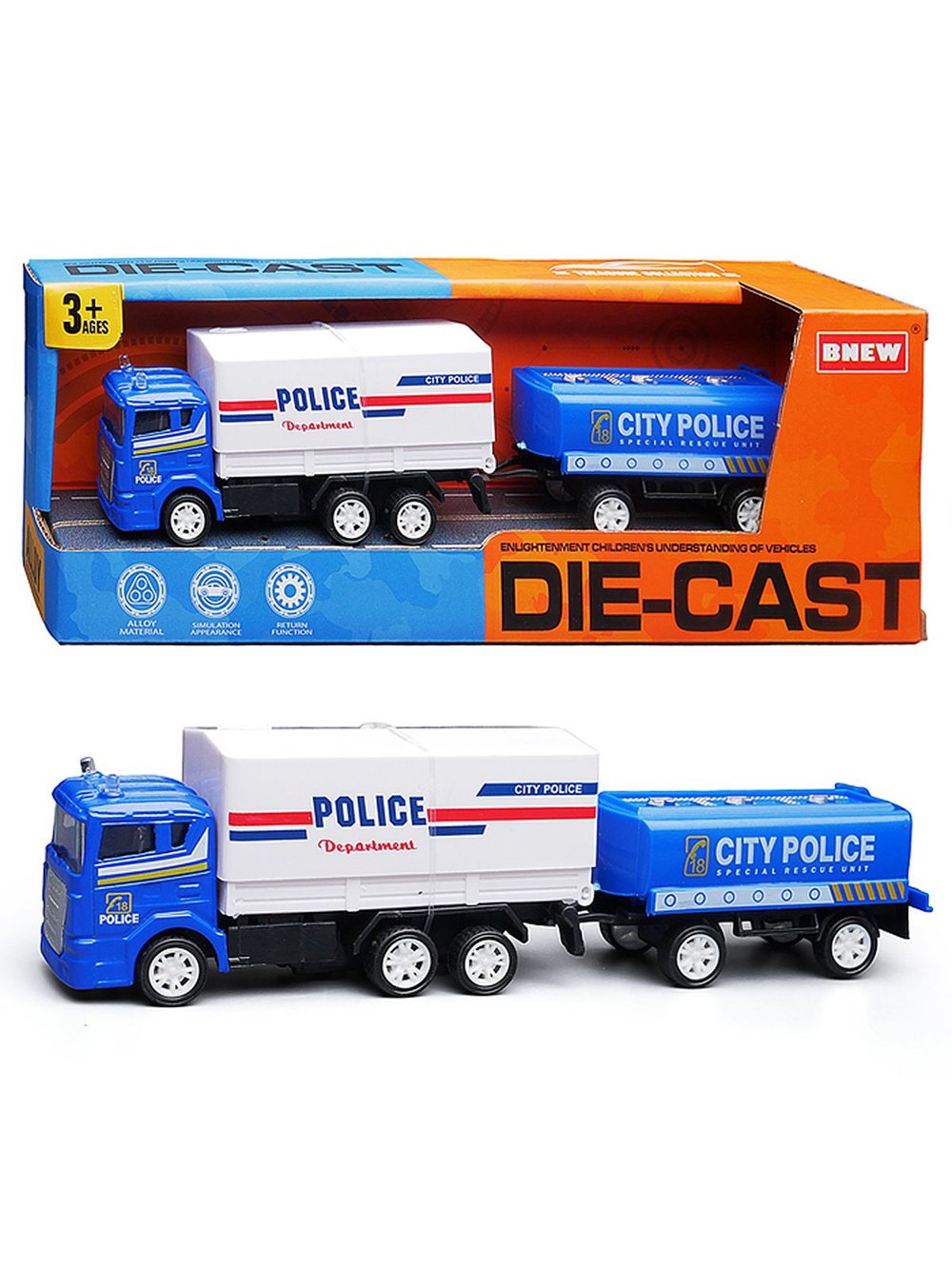 Игровая машина Полиция с прицепом ( BX-180)