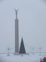 Уличная елка каркасная "Уральская сосна" (бело-зеленая леска) от 4 до 30 м