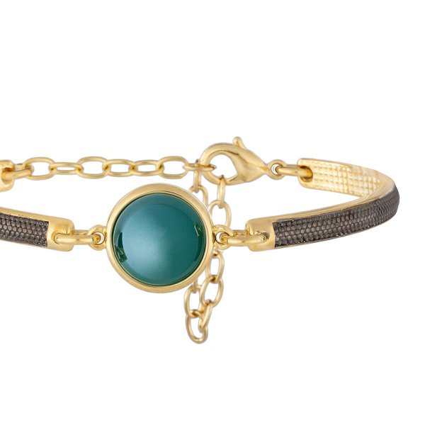 Браслет классический Possebon Pearl Green Agate C1363.17 G/G