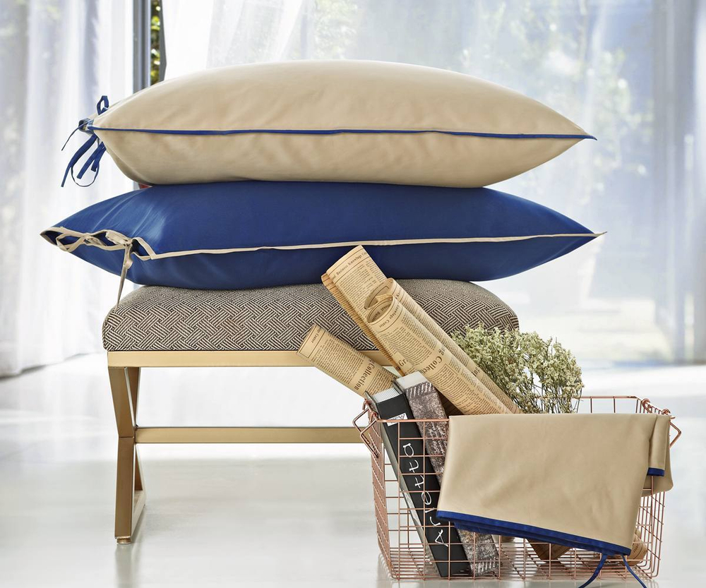 Пододеяльник 200х220 Sharmes Luca темно-синий/светло-бежевый