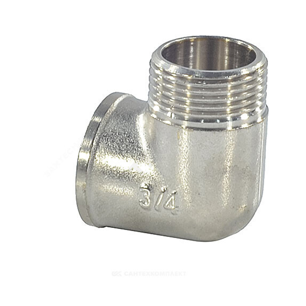 Угольник латунь никель Ду 15 (1/2") ВР/НР SantechSystems