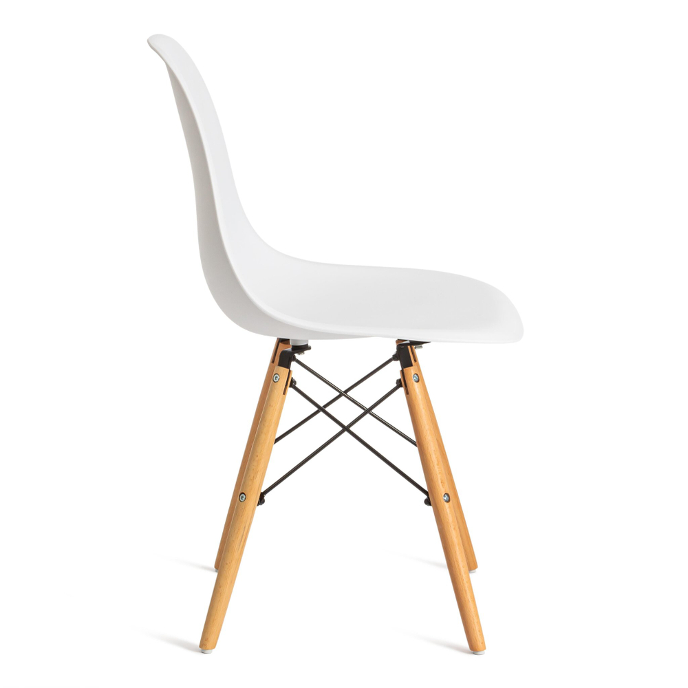 Стул CINDY (EAMES) (mod. 001) дерево бук/металл/сиденье пластик, 51x46x82см, white (белый)