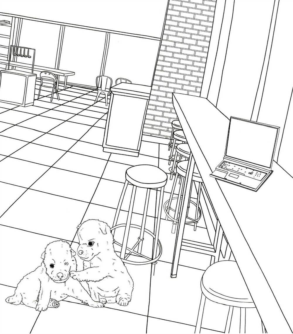 Lovely Dogs. Coloring book