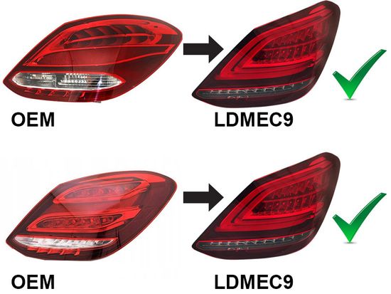 Фонари задние LIGHTS RED WHITE SEQ для MERCEDES C-CLASS W205 14-18