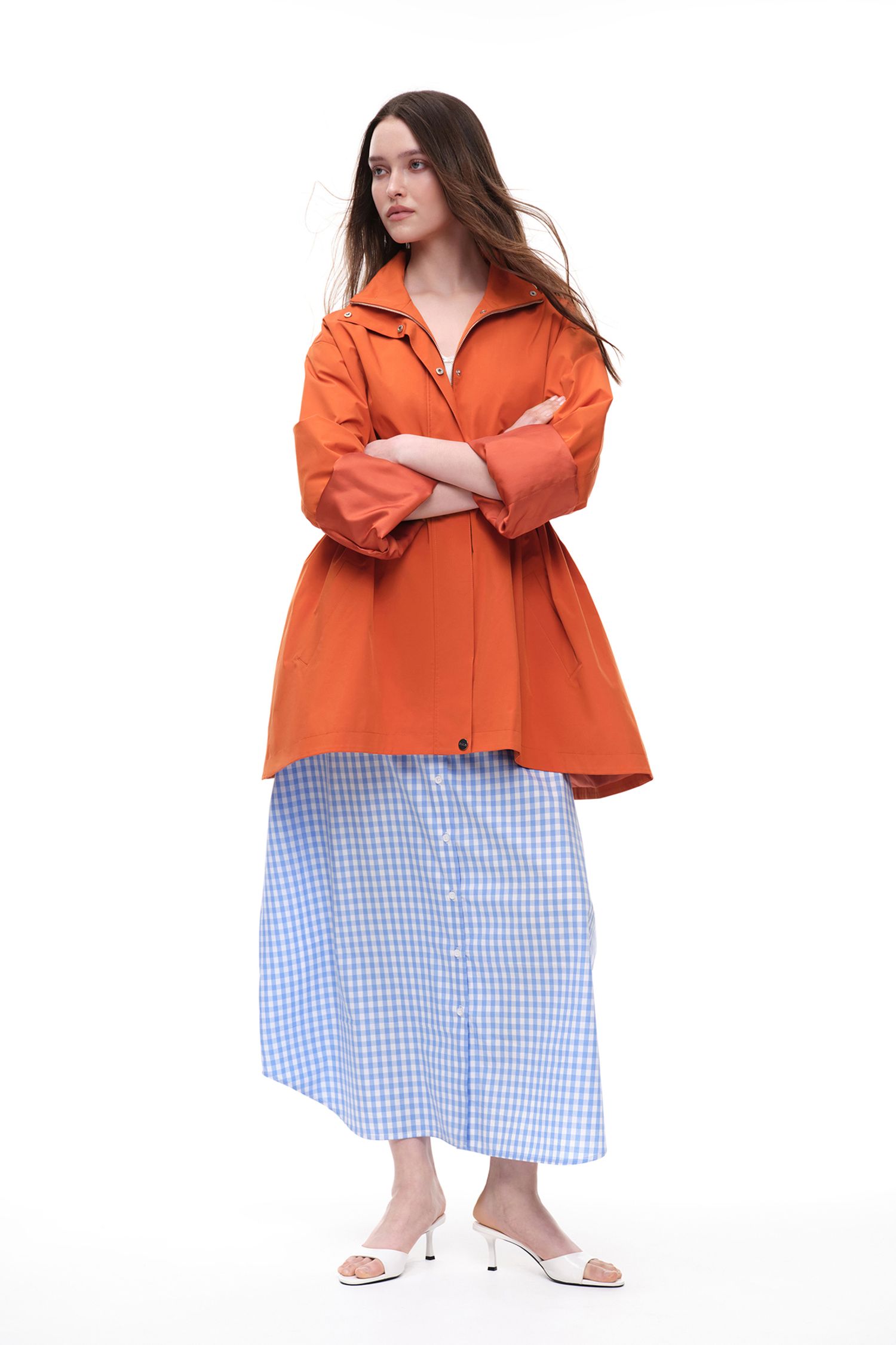 Юбка в клетку (High In The Sky), голубая