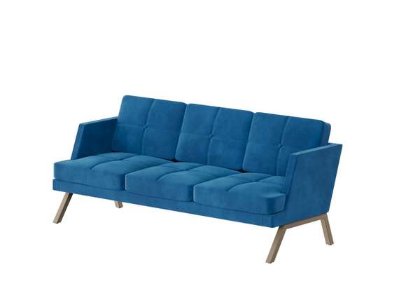 Алдо Диван трёхместный с декором из пуговиц ALDB-03L Velutto 54/Металл Капучино 2010*875*890