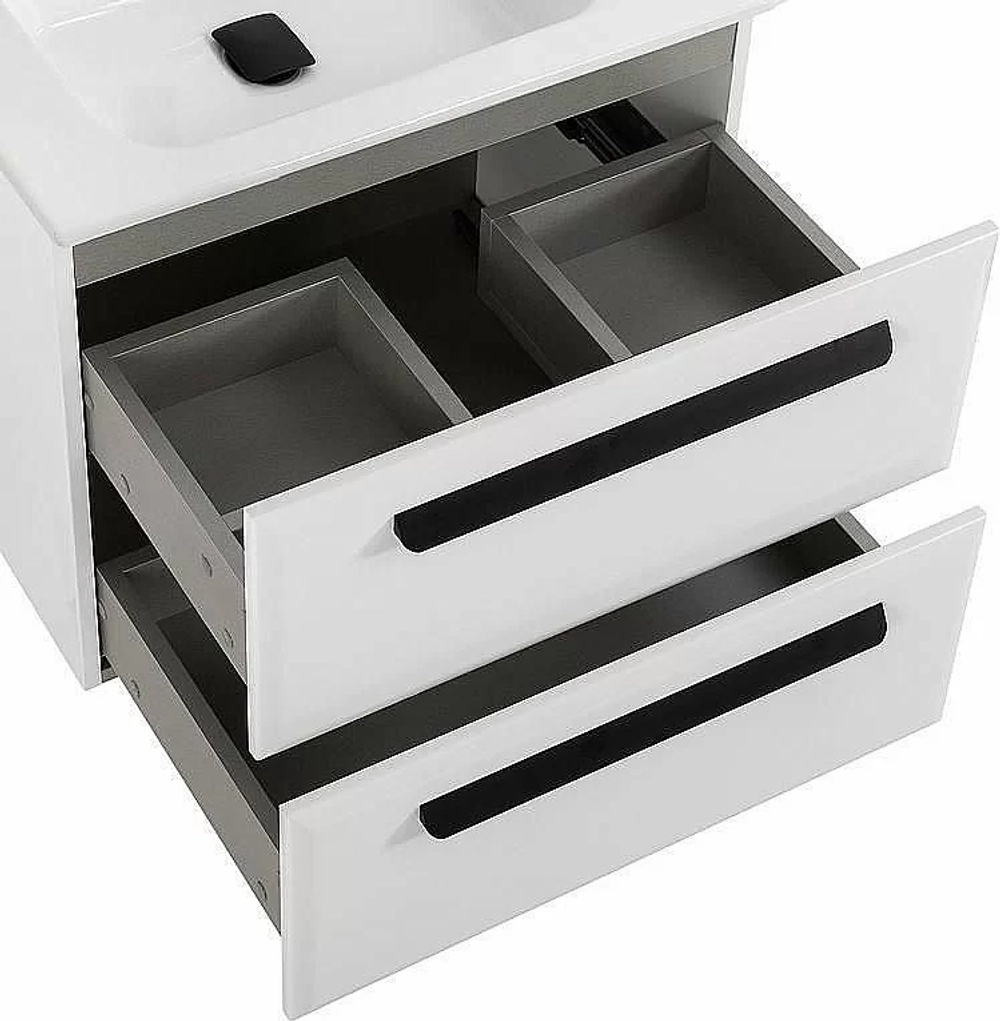 Тумба с раковиной Cezares ECO-CER-N 70 ECO-CER-N-700-2C-SO-BL белая глянцевая