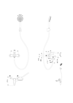 Смеситель для ванны с душем WONZON & WOGHAND ALFA, Брашированное золото (WW-AE3204-BG)