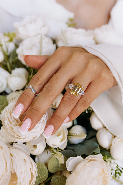 Кольцо "DIVA" с желтым фианитом