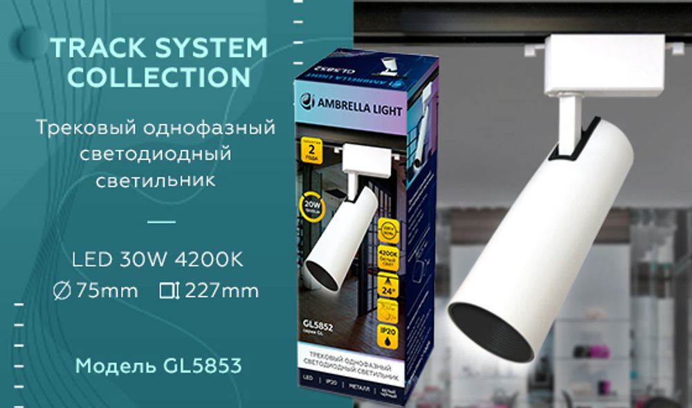 Ambrella Трековый однофазный светодиодный светильник Track System GL5853