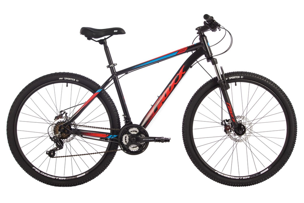 Велосипед FOXX 27.5" CAIMAN черный, сталь, размер 18"