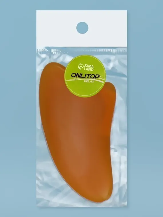 Массажёр гуаша «Лапка», 9,5 × 5,5 см, цвет оранжевый