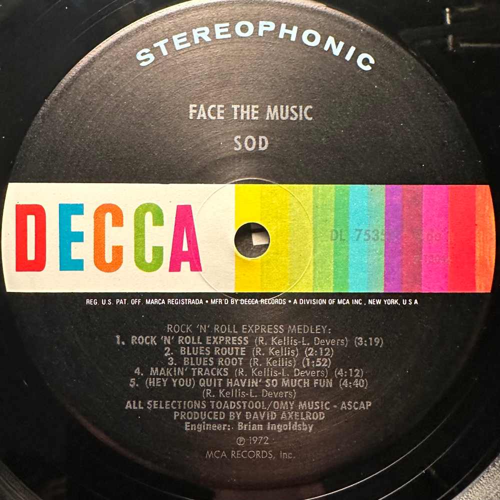 Sod - Face The Music (США 1972г.)