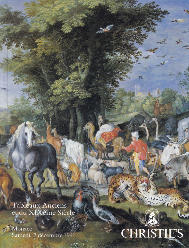 Каталог аукциона Christie's, Монако, Старые мастера и живопись XIX века от 7 декабря 1991 года