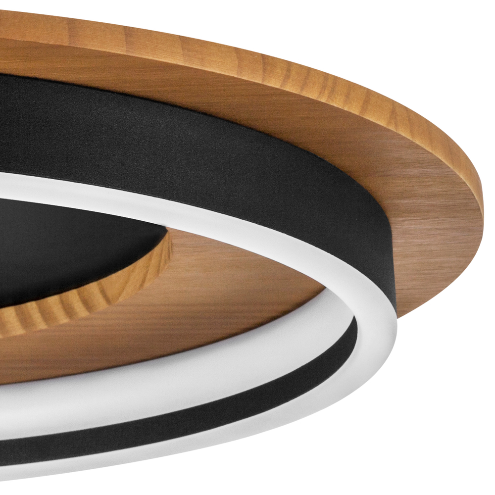 723017 Люстра LODI LED 25W 2000LM ЧЕРНЫЙ/ДЕРЕВО 3000K