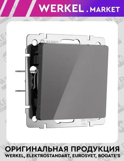 Выключатель одноклавишный (графит акрил) W1110044