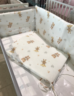 Борт в кроватку "Оленята и Мишка с сердечком"