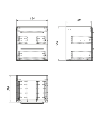 Тумба с раковиной Zero, подвесная, 50х40х55,5 см, ЛДСП, белый, ZLF504055-WL-CR