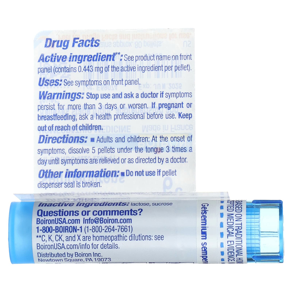 Boiron, Gelsemium Sempervirens, 6C, средство от стресса, примерно 80 гранул