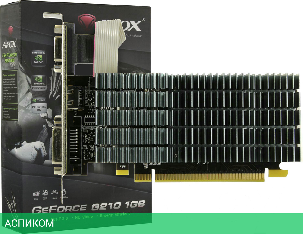 Видеокарта AFOX GeForce G210 1GB GDDR2 (AF210-1024D2LG2)